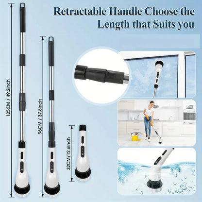 9-in-1 Electric Spin Scrubber Cordless Rechargeable with 9 Heads, Multipurpose Brush for Bathroom Kitchen Tile Floor Shower